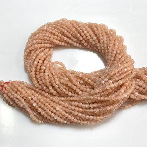 2.5MM pêche pierre de lune lisse forme ronde perles pierres précieuses naturelles minuscules perles, fournitures de perles en gros - Product Image 3