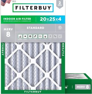 Filtro de Aire Filterbuy 20x25x4 MERV 8 Protección Contra Polvo y Alergias (Paquete de 2) - Product Image 1
