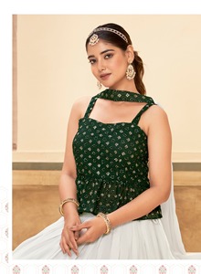 Calidad de exportación elegante fusión occidental Lehenga Choli conjunto diseñador indo-occidental para mujeres disponible a precio asequible - Product Image 4