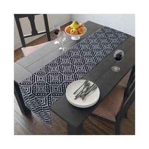 Design brodé à la main Beige 100% coton biologique solide maison fête intérieur événements luxe chemin de Table à manger livraison directe - Product Image 3