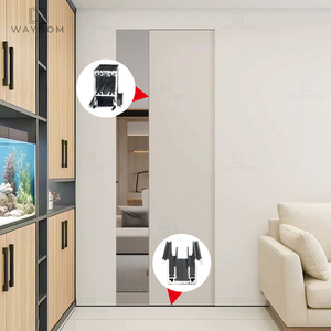 ประตูบานเลื่อนแบบซ่อนในผนัง โครงอะลูมิเนียม ดีไซน์บางเฉียบ พร้อมแผงไม้บานเลื่อนแบบพับได้ - Product Image 3