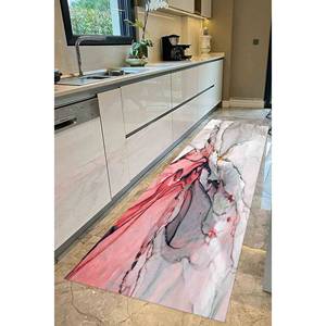 Alfombra de Mármol Roja y Gris: Alfombra Moderna con Diseño de Tinta al Alcohol, Alfombra Suave No Tejida - Product Image 4