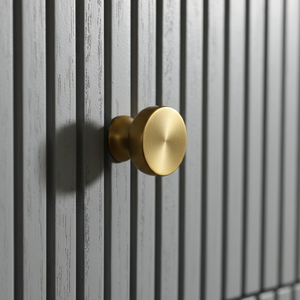 Buffet à 2 tiroirs à côtés cannelés, design moderne, écologique et durable, meuble de salon TPG gris glacier - Product Image 3