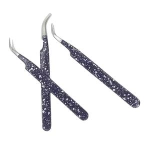 Pinces à épiler professionnelles ergonomiques pour extensions de cils, à pointe en fibre et sans fibre, les plus vendues, pour la création de fans, instruments de beauté - Product Image 3