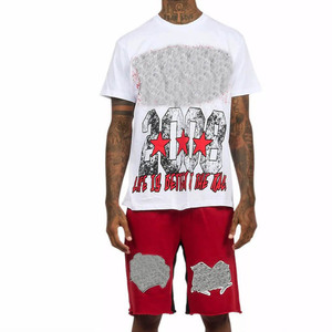 Conjunto de Camiseta y Pantalones Cortos para Hombre, Ropa Deportiva de Dos Piezas para Entrenamiento Físico de Verano - Product Image 1