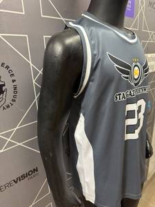 เสื้อบาสเก็ตบอล Stargaze Sportswear แบบซับลิเมชั่น ผ้าตาข่าย แขนกุด คอกลม สำหรับผู้ใหญ่ ใส่ได้ทั้งชายและหญิง ระบายอากาศได้ดี หมายเลขทีม 23 - Product Image 3