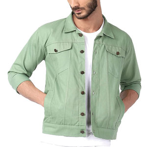 Chaquetas Vaqueras Recubiertas para Hombre al por Mayor, Nuevo Modelo, Estilo Urbano, Chaqueta Bomber de Mezclilla Desgastada con Letras en la Parte Delantera - Product Image 1