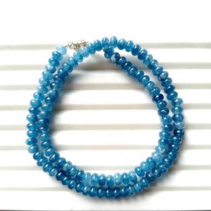 <b>Turquoise</b> Ball Beaded Necklace Smooth <b>Beads</b> Gemstone Choker Classic Wedding Jewelry Handmade Gift Her Minimalist Necklace - Product Image 2