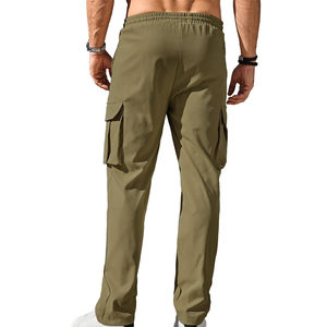 Pantalon décontracté surdimensionné pour homme avec logo personnalisé, style streetwear, taille haute, coupe droite, tissu en toile, pour la saison printanière, prix - Product Image 2