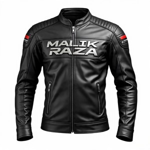 Veste de moto en cuir gaufré avec logo personnalisé de marque privée | Prix direct usine | Malik Raza - Product Image 6