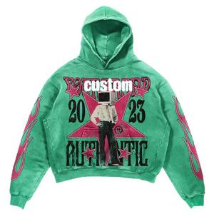 เสื้อฮู้ดดี้ผู้ชายแบบ unisex OEM ทรงปกติ ลายอนิเมะ สำหรับฤดูหนาว ผ้าคอตตอนหนา 100% - Product Image 2