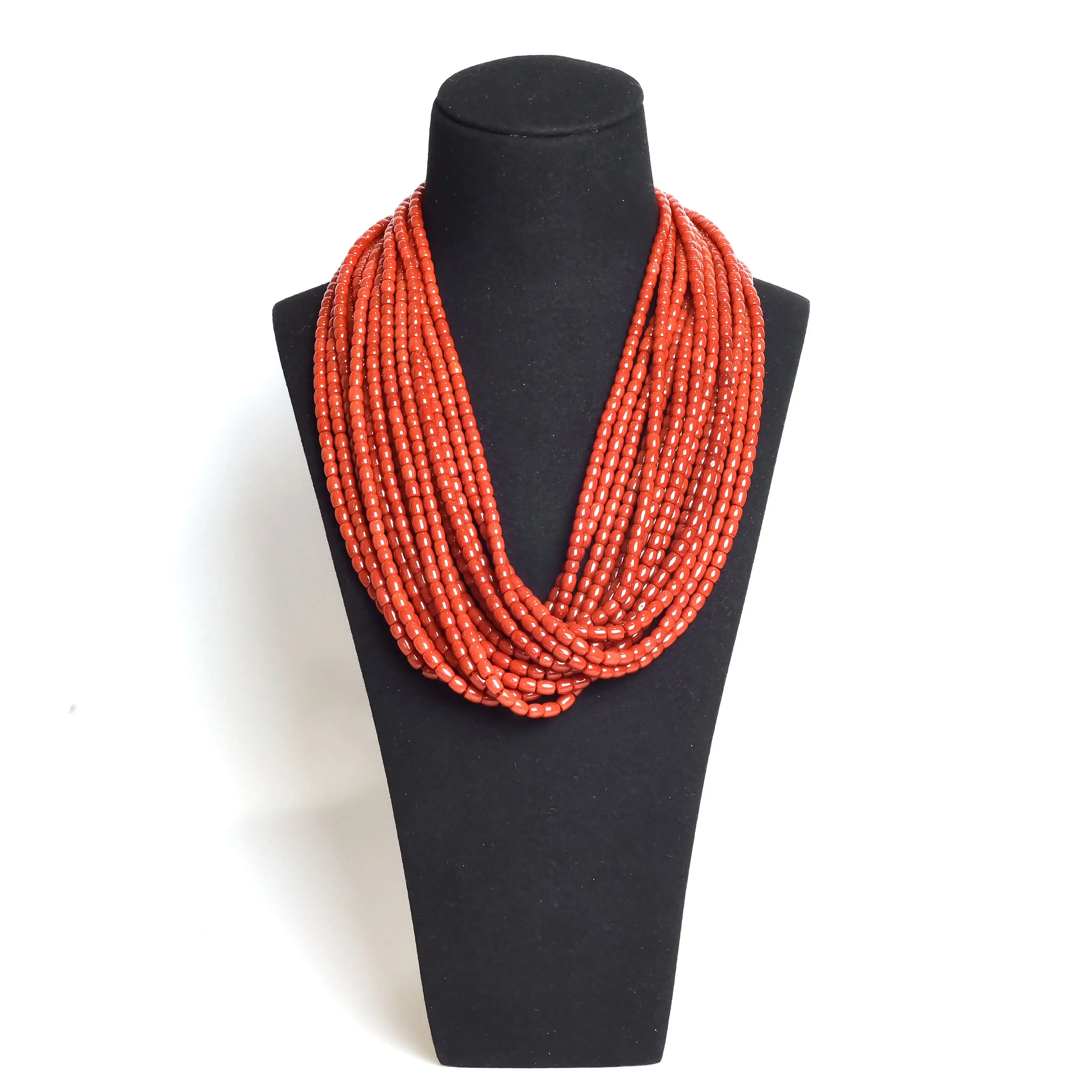 Italiaanse Natuurlijke Red Coral Barrel Ketting 4 Tot 5 Mm Voor Sieraden Fabriek Prijs