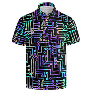 Nuevo diseño de lujo Polo Shirt Stretch All Over Print Sublimación Poliéster Golf Polos para hombres - Product Image 6