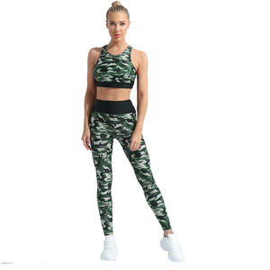 Ensemble de yoga pour femmes de qualité supérieure 2026, respirant, en élasthanne/nylon, logo frontal uni, ensemble de sport 2 pièces - Product Image 4