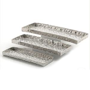 Ensemble de trois plats de service fabriqués à la main fête de mariage décoration de table restauration plateau de service de qualité Standard - Product Image 4