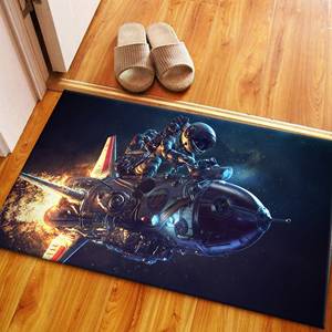 Alfombra con Estampado de Astronauta - Diseño Moderno y Abstracto para Habitación de Niños, Regalo para el Hogar, Alfombra Delgada No Tejida - Product Image 1