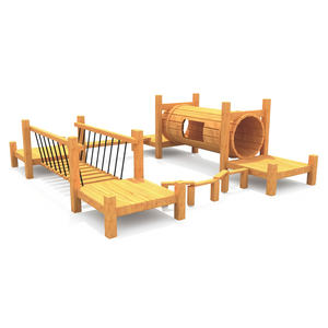 Cadre en bois de sport Aire de jeux pour enfants Escalade Guerrier Ninja Ensemble d'obstacles en bois Jardin Cour Équipement pour enfants - Product Image 4