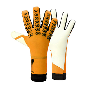 Gants de gardien de but en cuir violet et blanc avec adhérence texturée et manchette longue pour l'entraînement et les matchs en extérieur - Product Image 5