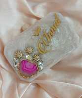Pochette de créateur personnalisée en résine Fini Rhinestone Lady Vintage Sac à main pour mariage Partyware Anniversaire Soirée Pochette