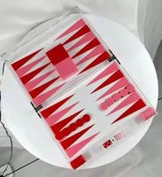 Jeu de backgammon de voyage de luxe en acrylique fait main sur mesure, en lucite, vente en gros, pour enfants