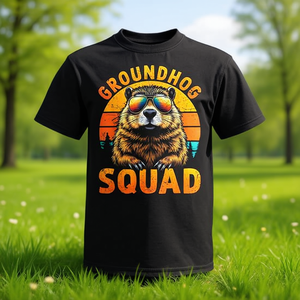 Happy Groundhog Day 2025 Kid <b>T</b>-<b>Shirt</b> From the Groundhog Squad-<b>Fun</b> Promotional <b>Shirt</b> - Product Image 3