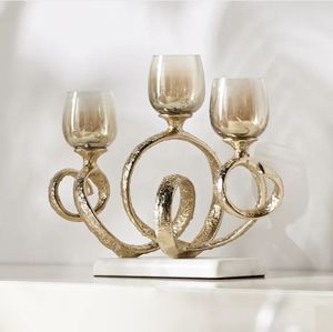 Bougeoir votif en métal artisanal de luxe Bougie votive faite à la main en métal unique pour la décoration de chambre d'hôtel à la maison - Product Image 3
