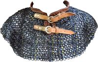 Collier de chaîne médiévale en maille, riveté à coins plats, en métal massif alterné, fait main, poli, gris, vintage, pour décoration intérieure, Noël