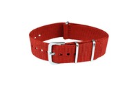 Montre connectée N107 rouge en nylon souple résistant à l'eau, réglable, respirante, légère, en acier inoxydable, confortable, unisexe, 14-22 mm