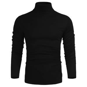 Chemise à col roulé à manches longues personnalisée pour hommes Pull en coton OEM ODM Sweat-shirt de superposition Tissu doux - Product Image 1