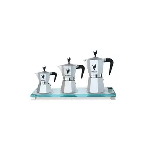 Set Murano Coffee Moka Pot Aluminum Espresso Coffee Maker Plastic Handle 3 -6- 9 Cups Heat Resistant Tools Accessories And Try