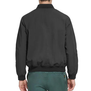 Chaqueta bomber negra de alta calidad hecha a medida para hombre, chaquetas bomber personalizables, transpirables de talla grande para hombre, servicio OEM - Product Image 5