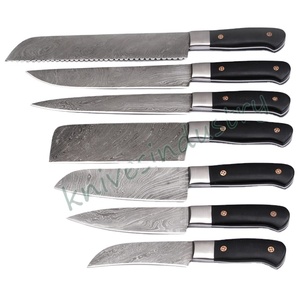Juego de Cuchillos de Chef de 12 Pulgadas con Hoja de Damasco Hecha a Mano, Mango de Micarta Negra, Acero al Carbono Ecológico 58-60HRC Smk1395 - Product Image 4