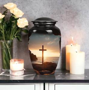 Personalized Memorial Cross Urn HighQuality Aluminum Cremation Urn <b>for</b> Human <b>Ashes</b> Customizable Keepsake Adult Decorative Urns - Product Image 5
