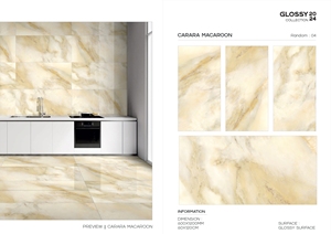 กระเบื้องดินเผาเนื้อด้านลายเนื้อด้านสีขาวขนาด60x120 600x1200mm ทำจากผนังและพื้น - Product Image 3