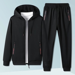 Knitted Breathable Hoodie and <b>Pants</b> Set For Men OEM Custom Tracksuit Two Piece Sweatshirt <b>Suit</b> Comfortable Casual Wear - Product Image 3