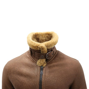 Chaqueta de Cuero con Forro de Borrego para Hombre, Cálida y Resistente para Invierno, Uso Casual al Aire Libre, con Logotipo Frontal - Product Image 5