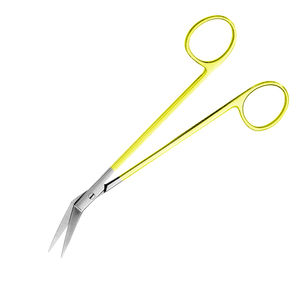 Venta al por mayor, tijera de goma Locklin, 160mm, borde de sierra, tijeras angulares, Metal, acero, operación médica, tijeras, mango de color dorado - Product Image 4