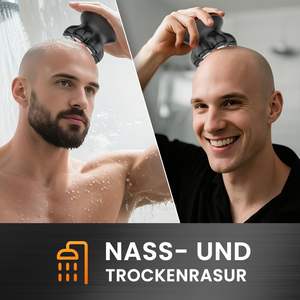 Rasoir électrique rechargeable USB pour hommes, rasoir rotatif étanche pour crâne chauve avec tête flottante et écran LED, lavable IPX7 - Product Image 2