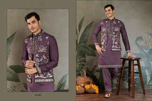 Nouveau Festival Exclusif Hommes Porter Vestral Rajwada Tenue Kurta Kothi Avec Bas Ensembles Collection - Product Image 6