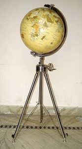 Giá Đỡ Bằng Đồng Thau Thủ Công Cỡ Lớn Theo Yêu Cầu Kiểu Cổ Với Phụ Kiện Bằng Gỗ Địa Cầu Hàng Hải Thế Giới Bán - Product Image 4