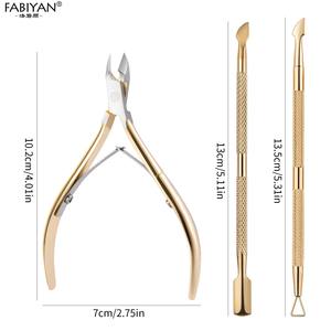 2/3/4Pcs Set Gold Manicure Set Stainless Steel Nail Cuticle Scissors Cuticle Pusher Dead Skin Scissor Cuticle Remover Nail Tools - Product Image 3