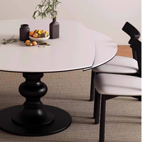 Table à manger extensible en bois massif de style chinois moderne avec 4 chaises, plateau en pierre durable, mobilier de maison pour usage hôtelier