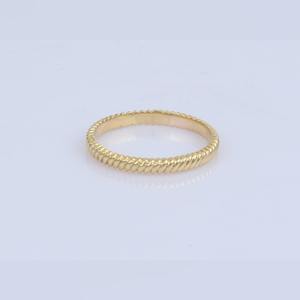 Timeless Elegance 925 Silver Gold Plated Twisted Rope Band <b>Ring</b> for Everyday Wear or Special Occasions - Product Image 2