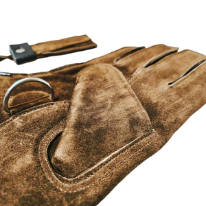 Guantes de cetrería de cuero de gamuza con diseño de borlas para manipulación de aves, equipo de caza al aire libre, talla única, duraderos, para todas las estaciones - Product Image 3
