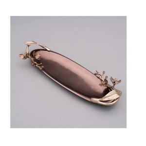 Handmade Modern Design Copper Oval Serving <b>Tray</b> for Weddings & Ramadan Dinners for Food & Cookie Serving - Product Image 4