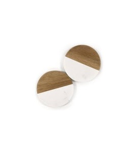 High Quality Classic Style Wood <b>Marble</b> Coaster Holder for Bars Hotels Offices Restaurants-Customized Size Table Ware Party Use - Product Image 3