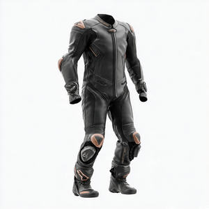 Traje de carreras de cuero para hombre, chaqueta de cuero para pantalones PU, conjunto de motociclista, traje de cuero para hombre - Product Image 4