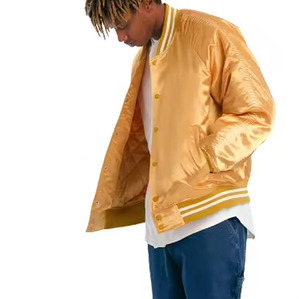 Chaquetas de satén bordadas 2025, precio barato de alta calidad, botón cálido, chaquetas de satén personalizadas para hombre al por mayor - Product Image 5