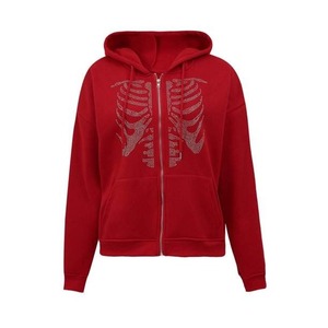 <b>Manufacturer</b> Custom Cotton Blended Vintage Hoodies Plus Size Men's Rhinestone Hoodies Zip Rhinestone Hoodies - Product Image 6