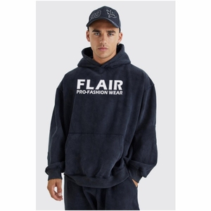 Chándal con capucha de algodón 100% de gran tamaño para hombre, ropa de invierno de estilo vintage con detalle de costura cuadrada, técnicas bordadas con cuentas - Product Image 4